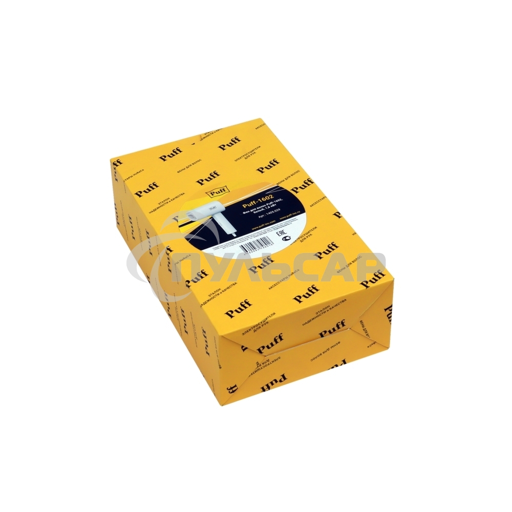 Фен для волос Puff 1602, белый, 1,6 кВт