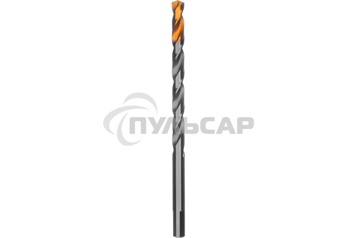 Сверло спиральное по металлу Denzel 10 х 184 мм, Р6М5, Golden Tip, удлиненное