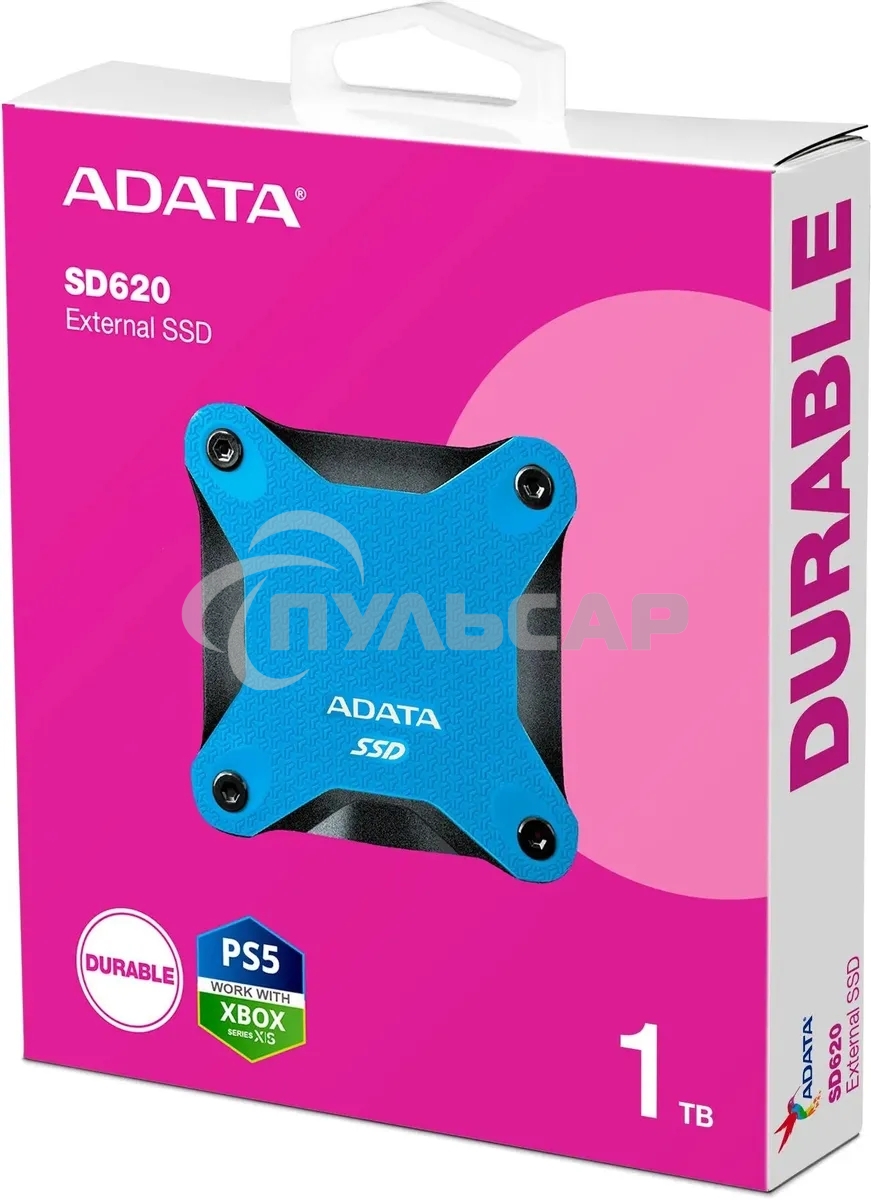 Внешний SSD ADATA SD620, 1TB, USB 3.2 Gen 2 Type-A, R/W 520/460, синий