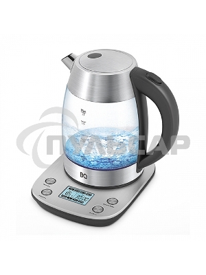 Чайник электрический BQ KT1703G черный/стальной, Мощность: 2200 Вт, Oбъем: 1.7 л