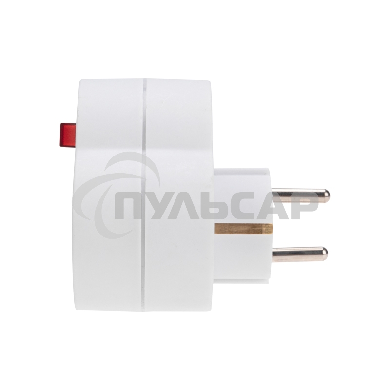 Двойник Rexant электрический 16А с/з с выключателем и защитными шторками, белый