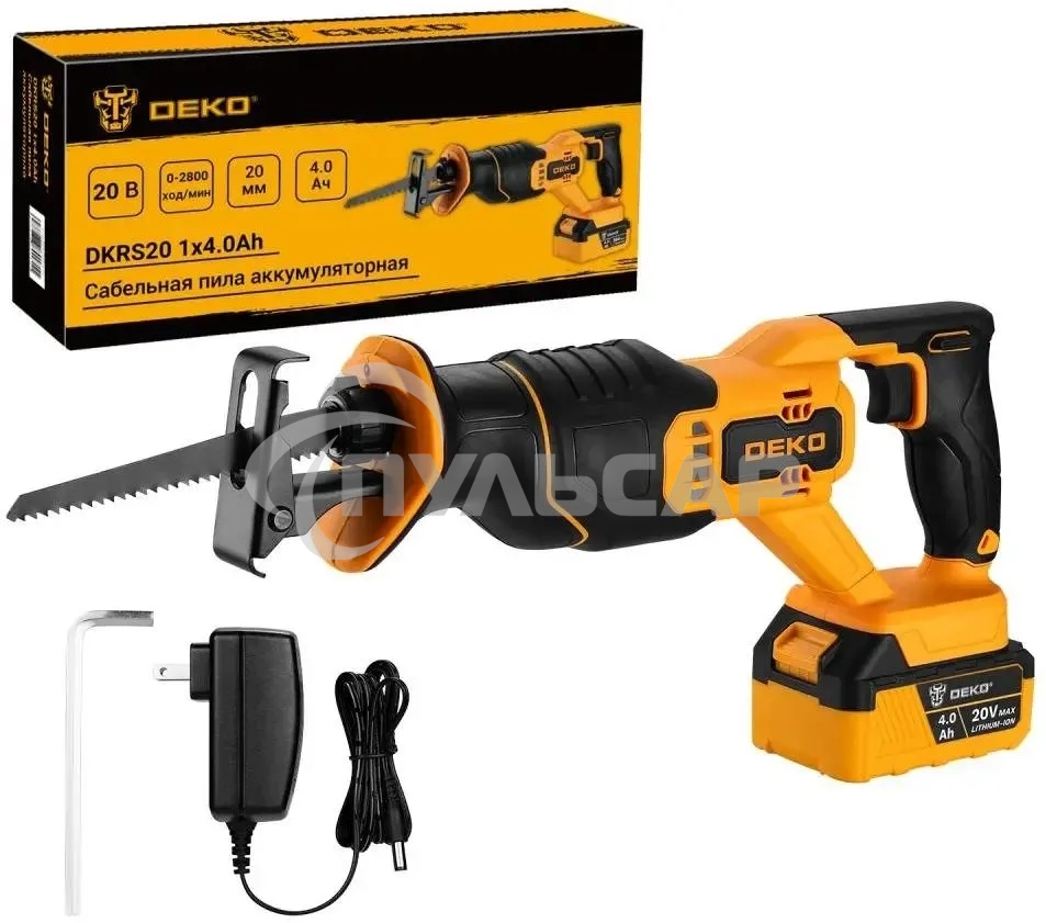 Сабельная пила Deko DKRS20 20Вт аккум. 2800ход/мин (085-1126)