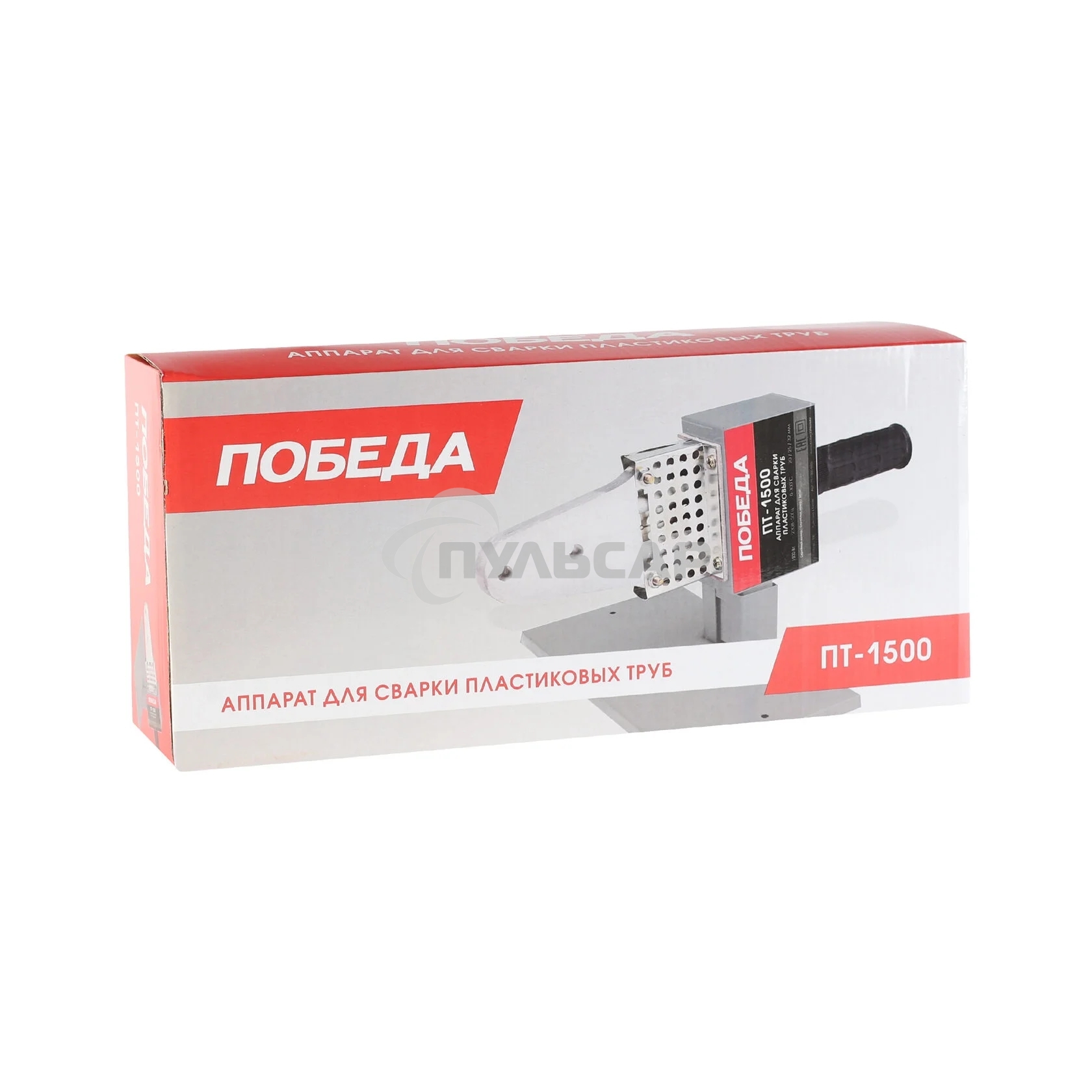 Аппарат для сварки пластиковых труб ПОБЕДА, ПТ-1500, 1500 Вт., 3 насадки, металлический кейс