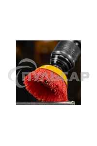 Щетка для дрели Denzel 75 мм, чашка, со шпилькой, нейлоновая щетина