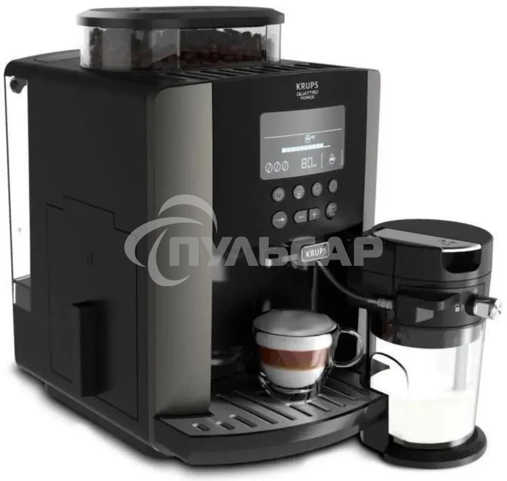 Кофемашина Krups Arabica Latte EA819E10 1450Вт черный/коричневый