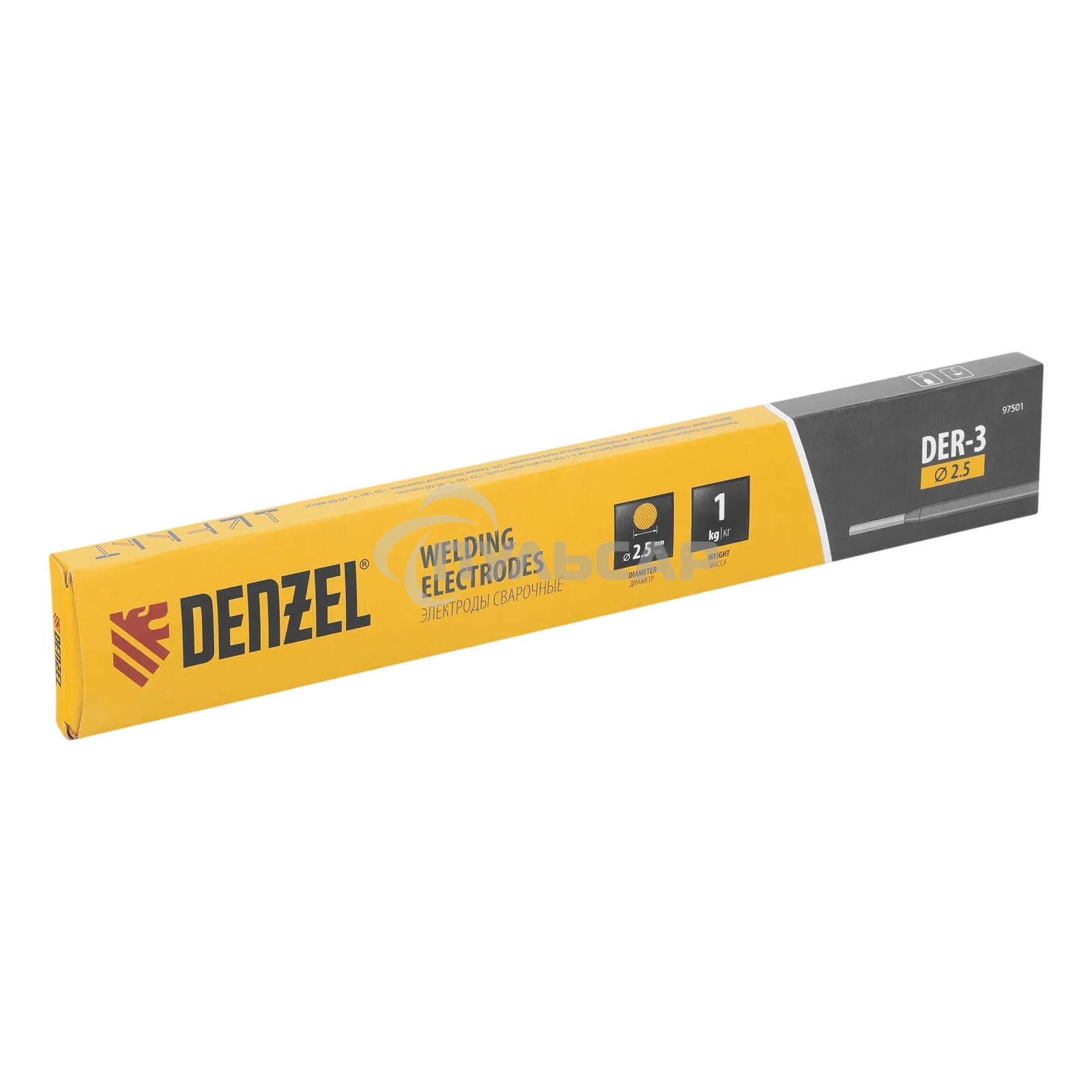 Электроды Denzel DER-3, диам. 2,5 мм, 1 кг., рутиловое покрытие