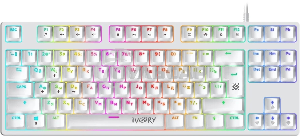 Клавиатура проводная Defender IVORY GK-579 USB белая