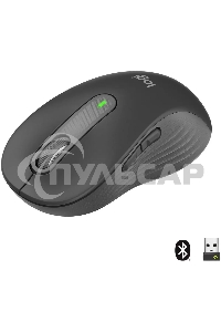 Мышь беспроводная Logitech Signature M650 L черный, 4000 dpi, радиоканал, Bluetooth, USB, кнопки - 5