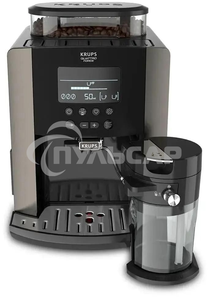 Кофемашина Krups Arabica Latte EA819E10 1450Вт черный/коричневый