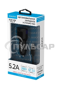 Автомобильное зарядное устройство Maxvi CCM-522 Plus T черный 5.2A