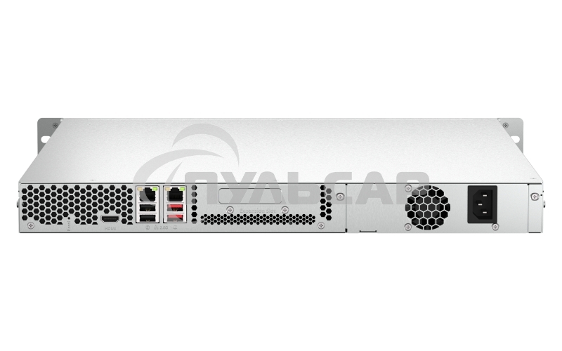 Сетевое хранилище SMB QNAP TS-464U-8G NAS 4 HDD trays, rackmount 1U, 1 PSU. 4-core Intel Celeron N5105/N5095 2.0-2.9 GHz, 8 Gb RAM MAX, 2x2.5GbE, 2xUSB 3.2 Gen 2 (10Gbps), 2xUSB 2.0, 1xHDMI, PCIe Gen 3 x2, W/o rail kit RAIL-B02