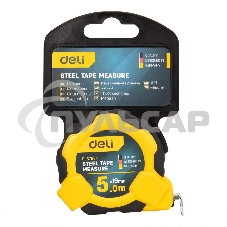 Рулетка Deli DL3796 5м*19мм, Автостоп, ударопрочный корпус, метрическая Рулетка Deli DL3796 5м*19мм, Автостоп, ударопрочный корпус, метрическая