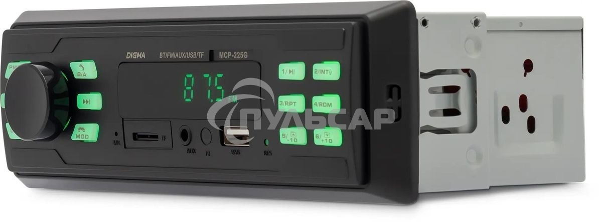 Автомагнитола Digma MCP-225G 1DIN 4x45Вт v5.0 AUX 2