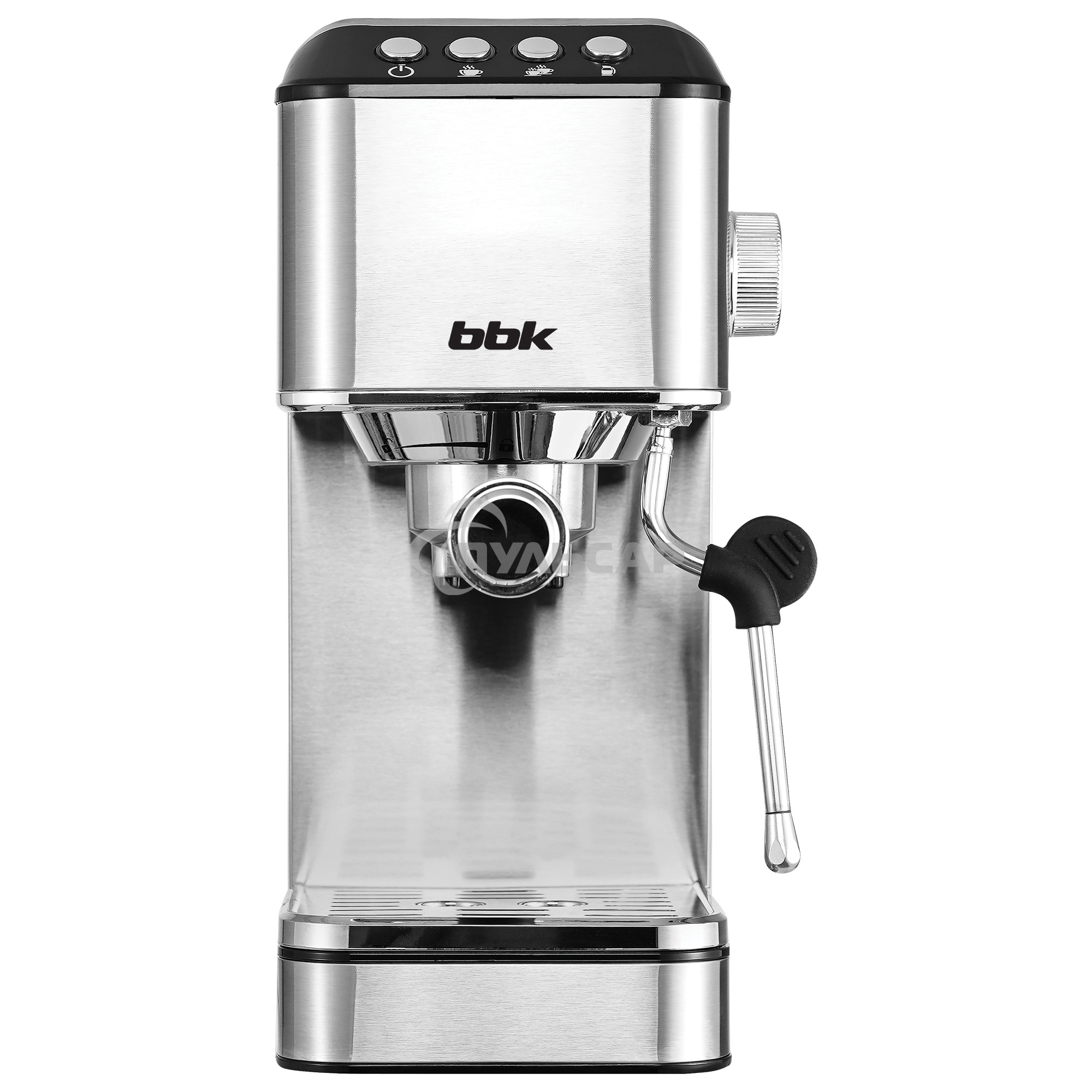 Кофеварка рожковая BBK BCM1501 нержавеющая сталь/черный, исп. кофе - молотый, 1.7 л, 1200 Вт, 20 бар