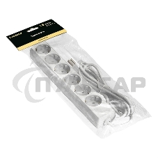 Удлинитель ExeGate ECE-6-1.8W (EX285830RUS), белый, 1,8 м, евровилка с заземлением, 6 евророзеток с заземлением, 2200 Вт