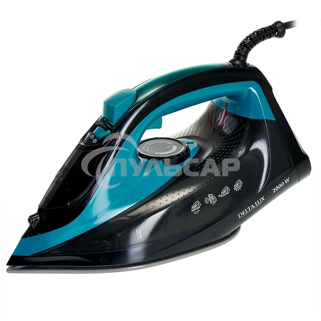 Утюг DELTA LUX DE-3000 черный с бирюзовым
