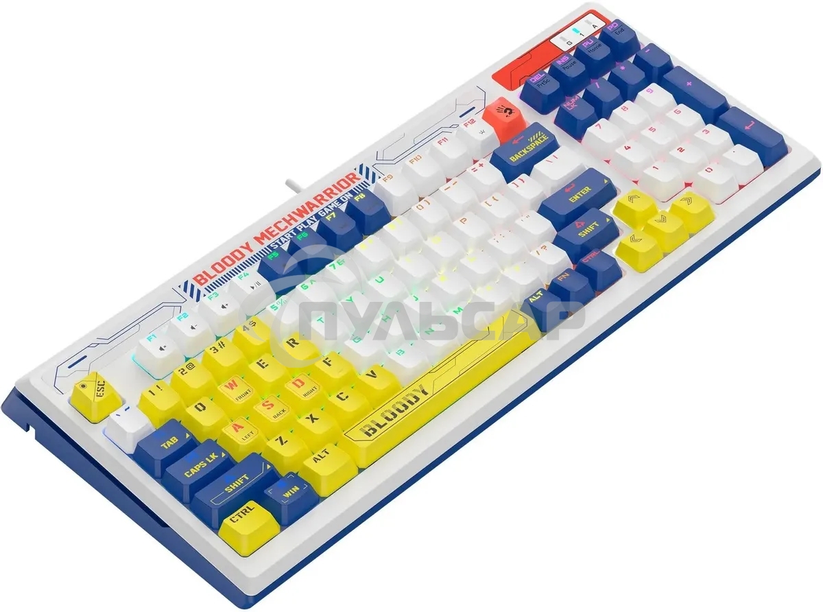 Клавиатура проводная A4Tech Bloody B950 USB синий/белый