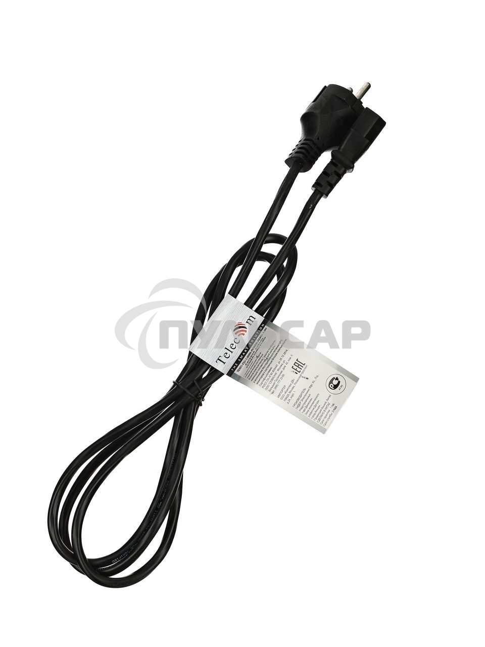 Кабель компьютер-розетка 220V EURO VDE 3G*1.0мм2 медь TELECOM TE021-CU 1,8м