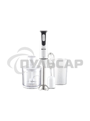 Блендер погружной Blackton Bt HB401S белый-черный, блендер+миксер+измельчитель Мощность:800 Вт