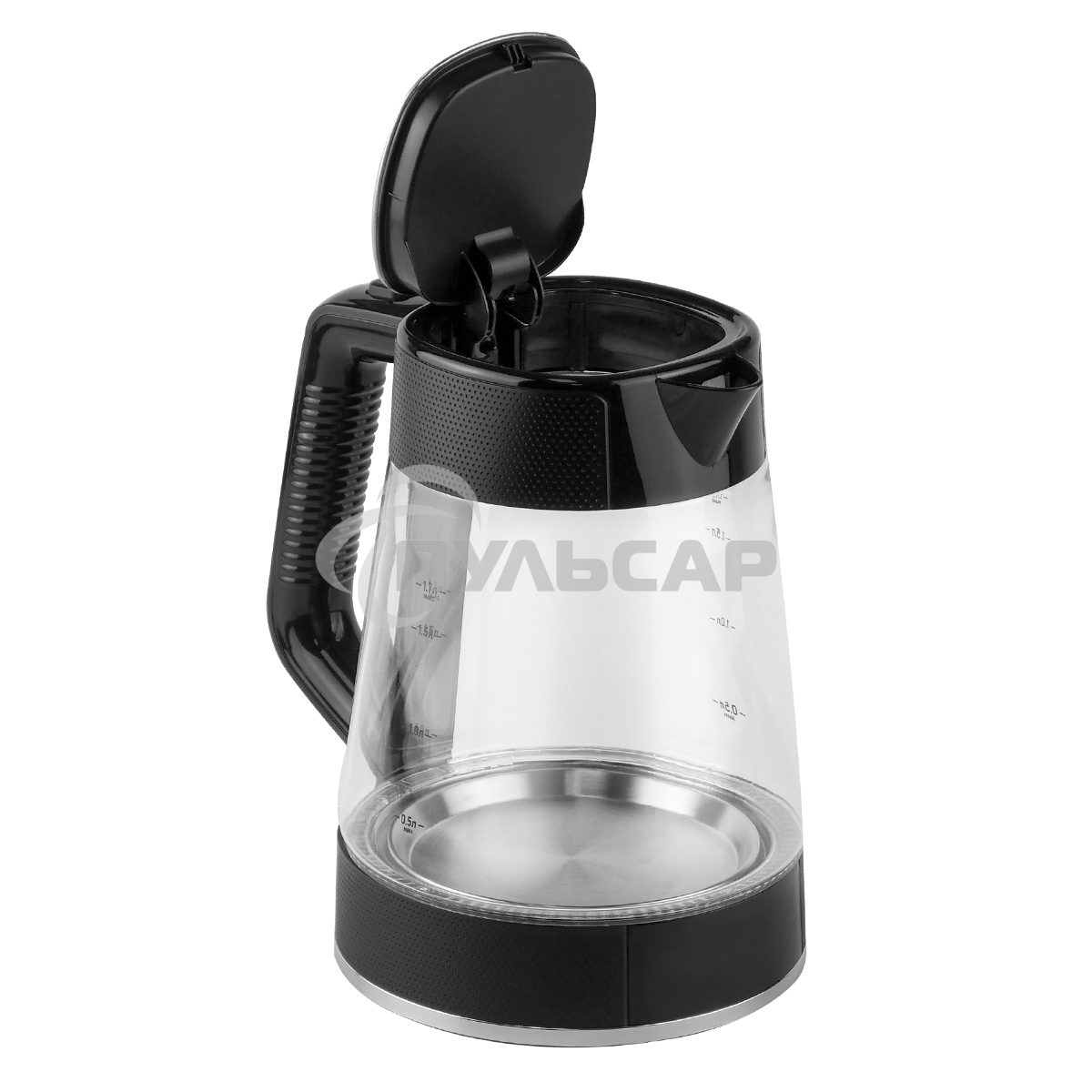 Чайник электрический Centek CT-1014 черный стекло 1.7л, 2200Вт, LED, Защита от перегрева, STRIX контроллер