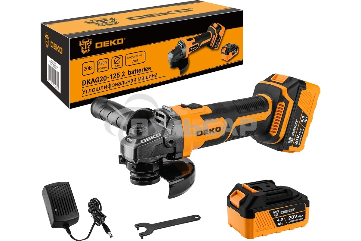 Углошлифовальная машина Deko DKAG20-125 8500об/мин рез.шпин.:M15 d=126мм