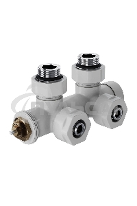 Узел нижнего подключения термостатический угловой Royal Thermo Design Pro 15мм М30х1,5 (белый)