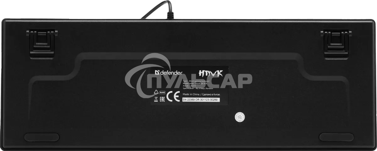 Клавиатура проводная Defender Hawk GK-418, USB, черный/белый