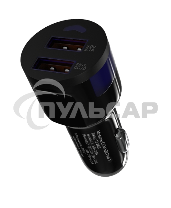 Автомобильное зарядное устройство Maxvi CCM-522 Plus T черный 5.2A