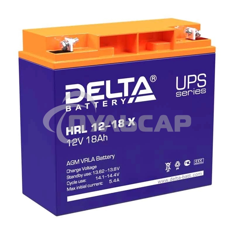 Батарея Delta HRL 12-18 X (17.8 А\ч, 12В) свинцово- кислотный аккумулятор