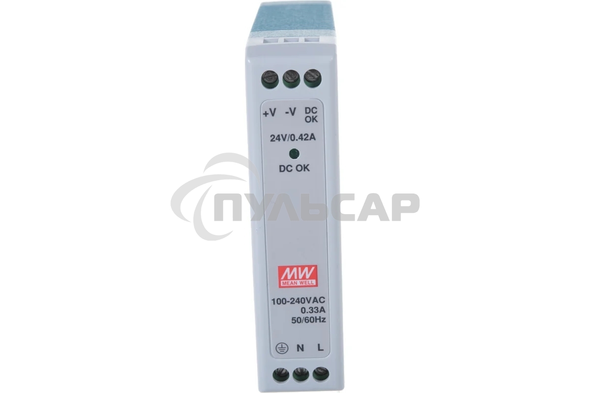 Блок питания AC-DC, 10Вт, вход 85-264V AC, 47-63Гц,120-370В DC, выход 24В,0-0,42A, в кожухе на DIN-рейку