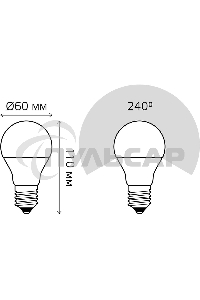 Лампа светодиодная Gauss Elementary A60 7Вт E27 560лм 6500К