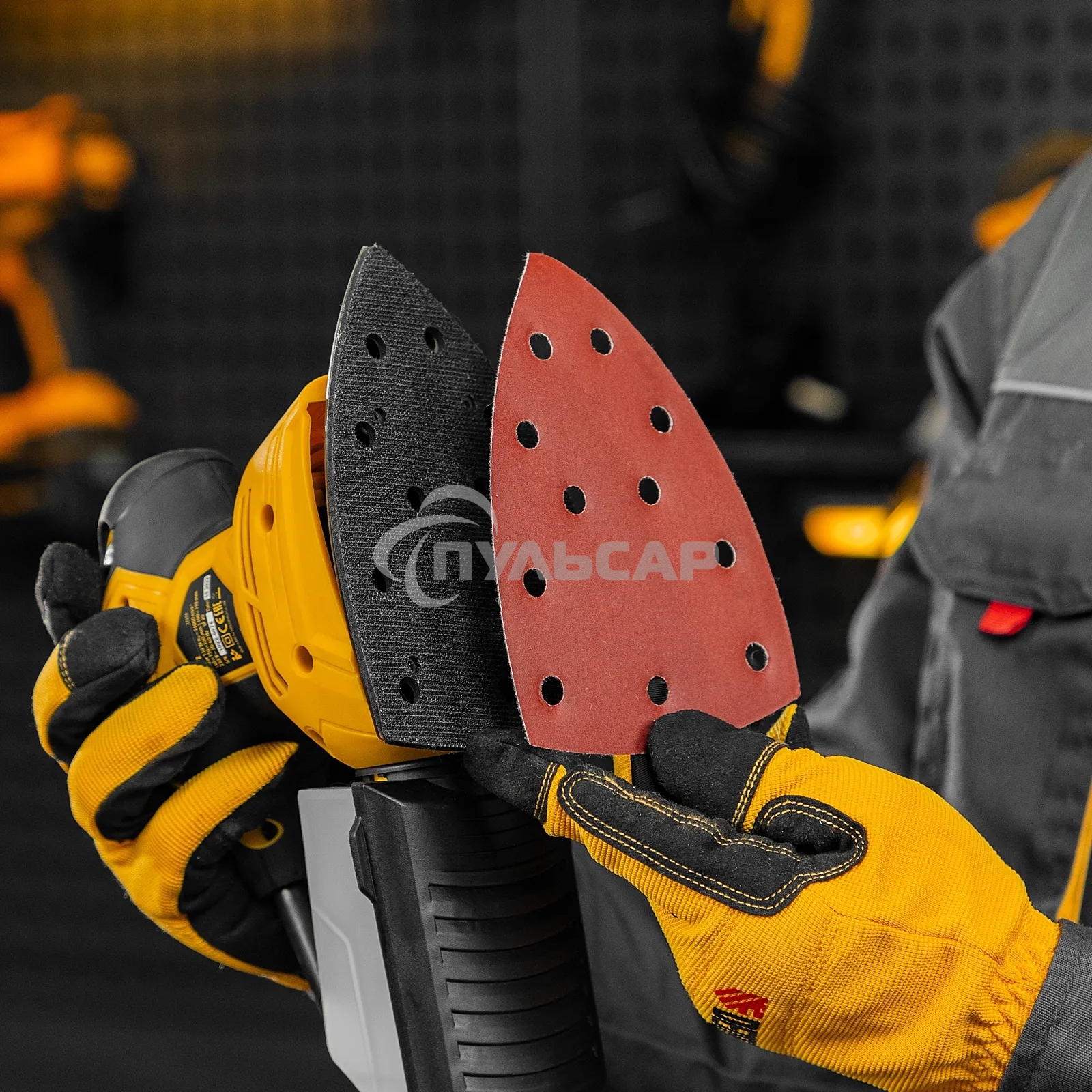 Треугольник абразивный Denzel на ворc. подложке под 