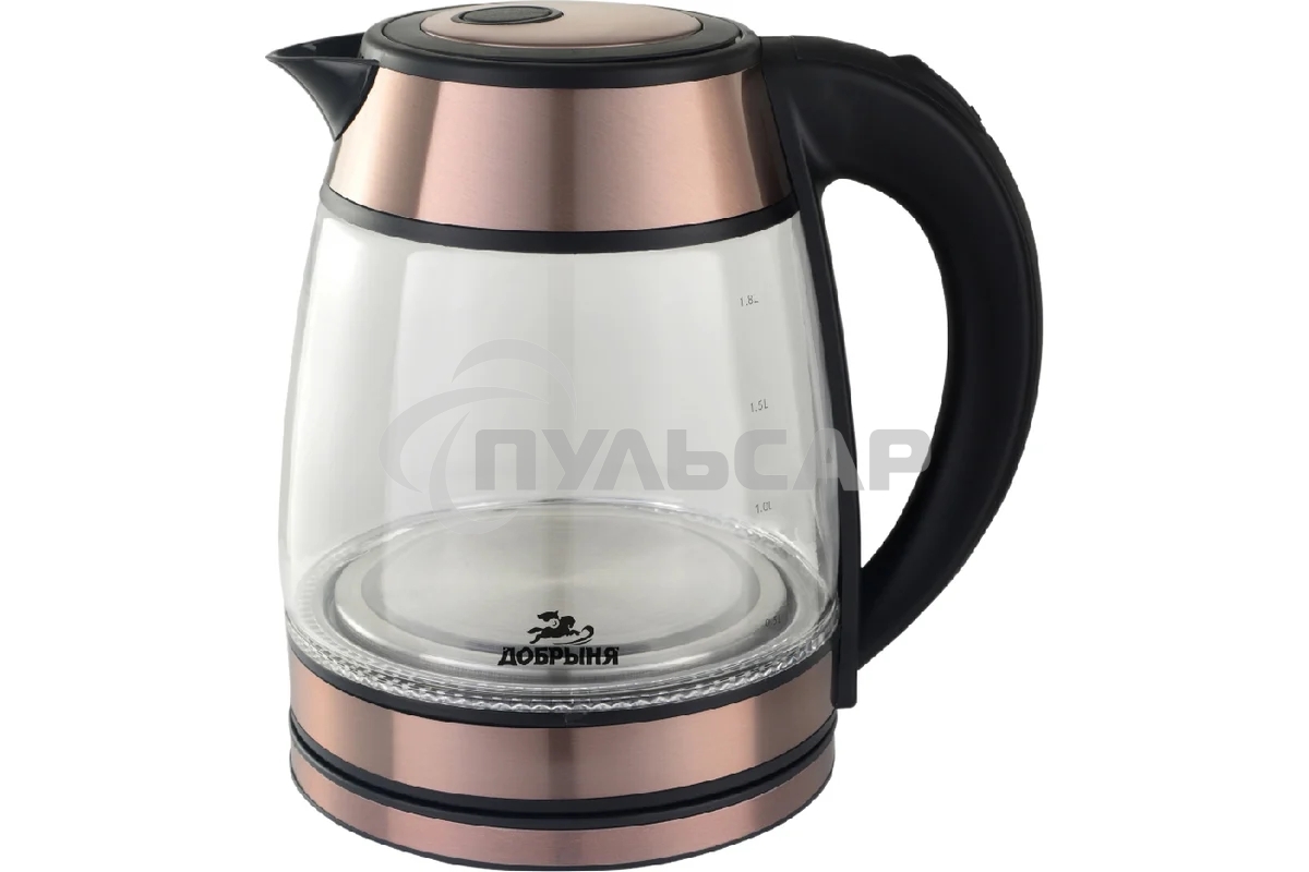 Чайник электрический Добрыня DO-1262 медь, 1,8л, 1,8кВт
