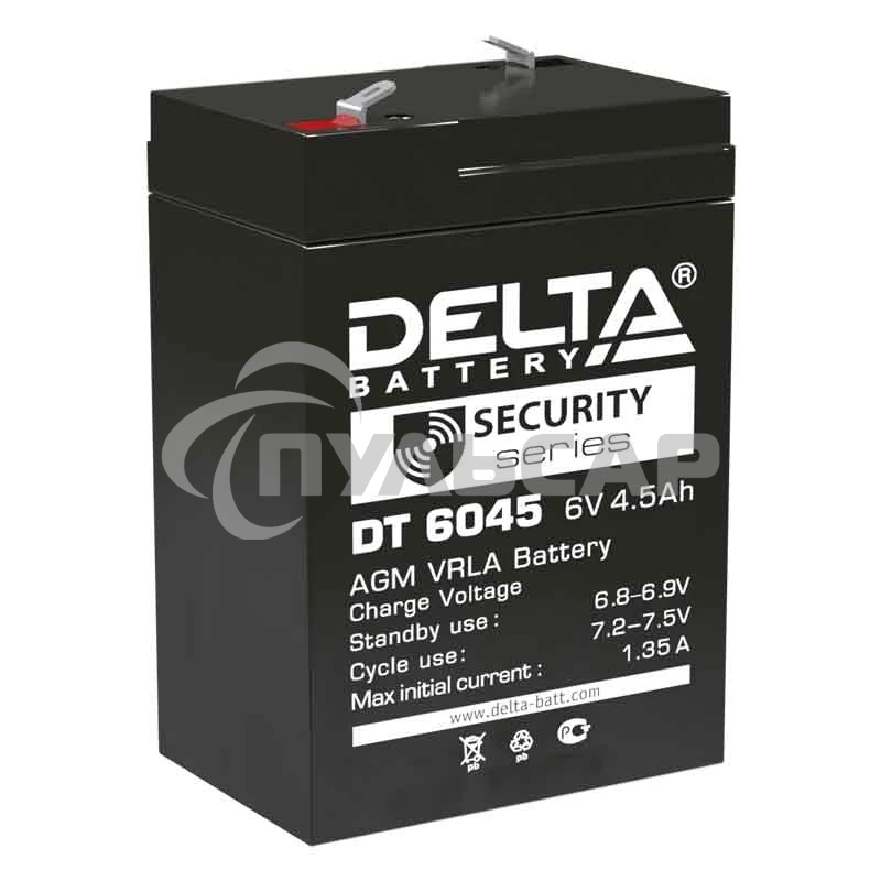 Батарея Delta DT 6045 (6V, 4.5Ah)