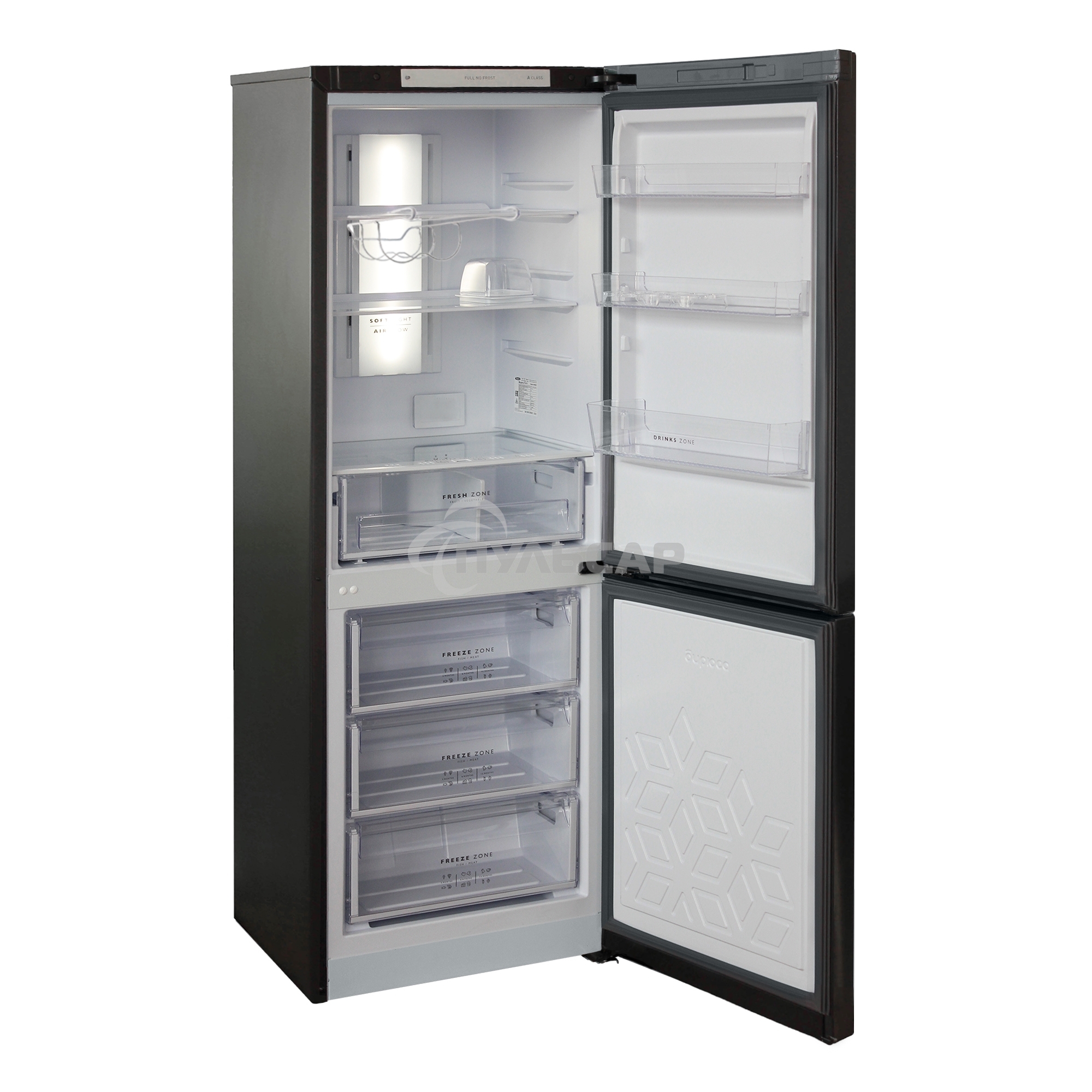 Холодильник Бирюса Б-B920NF черный двухкамерный 210/100 л морозилка снизу, No Frost