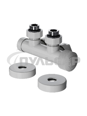 Узел нижнего подключения термостатический угловой Royal Thermo Design Pro 15мм М30х1,5 (белый)