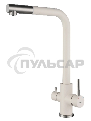 Кухонный смеситель GranFest Quarz GF-Z-5421, Г-образный, кран под фильтрованную воду, белый