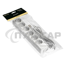 Удлинитель ExeGate ECE-6-3W (EX285833RUS), белый, 3 м, евровилка с заземлением, 6 евророзеток с заземлением, 2200 Вт