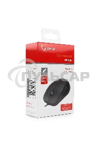 Мышь проводная Gembird MOP-110 черный, 1000 dpi, USB, кнопки - 3