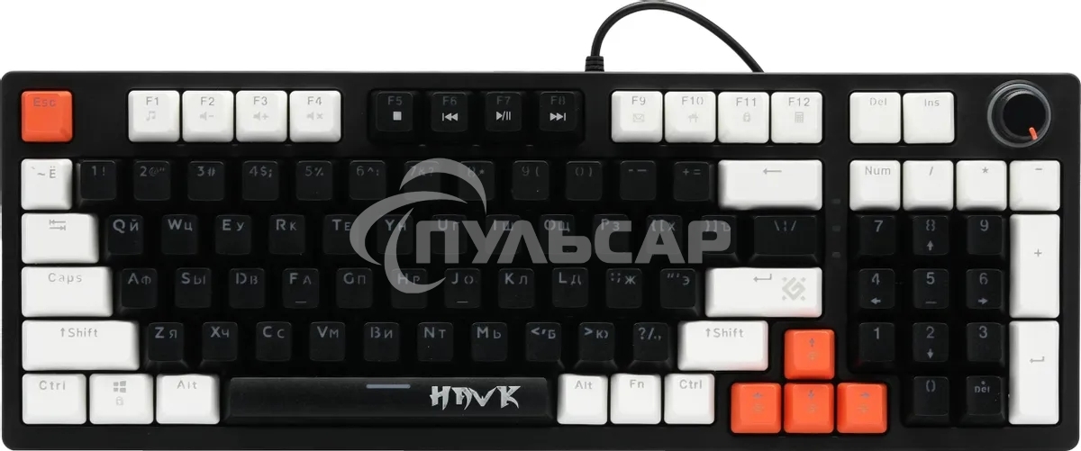 Клавиатура проводная Defender Hawk GK-418, USB, черный/белый