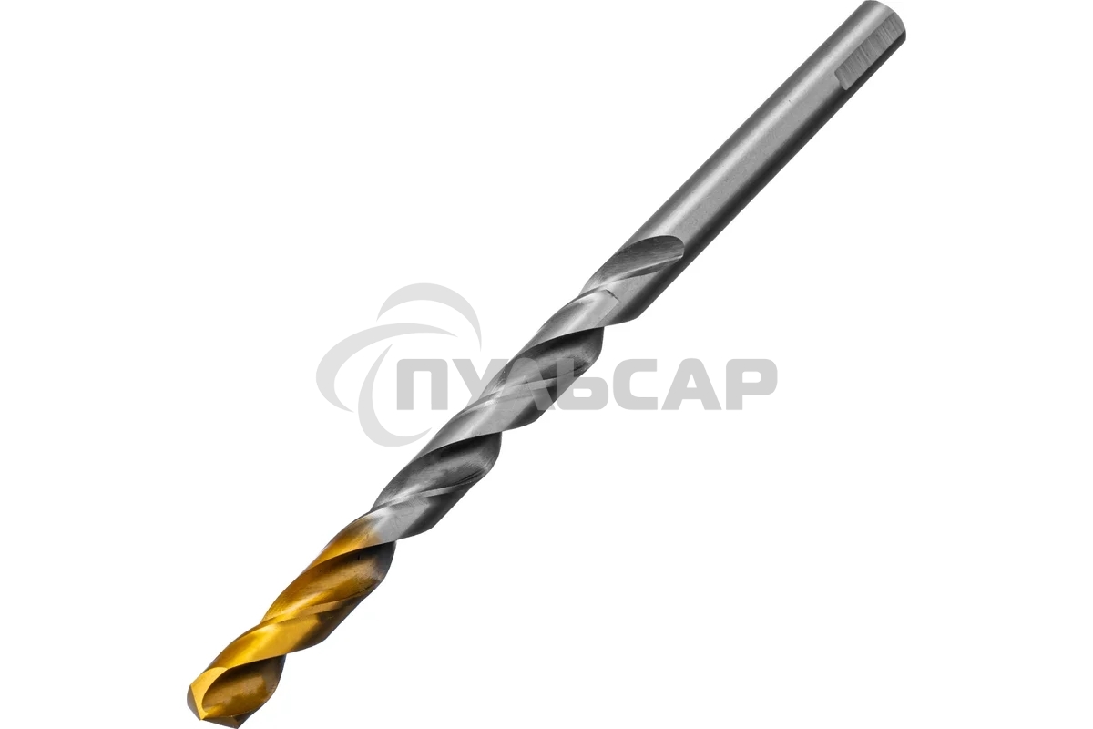 Сверло спиральное по металлу Denzel 11 х 195 мм, Р6М5, Golden Tip, удлиненное