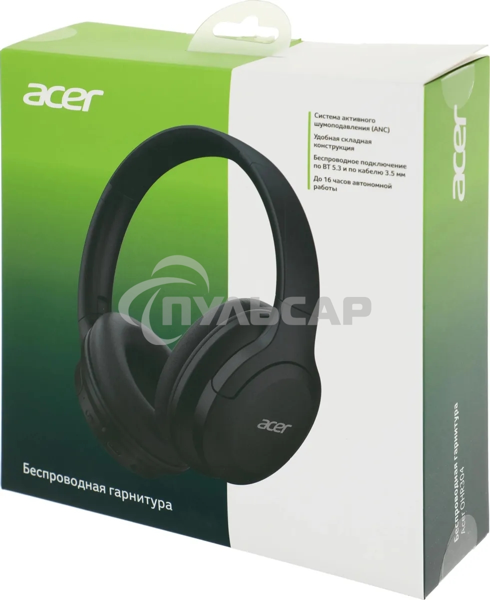 Наушники с микрофоном Acer OHR304 черный мониторные BT оголовье