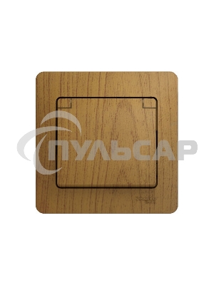 Розетка 1-м СП Glossa 16А с защ. крышкой защ. шторки с заземл. в сборе дер. дуб SchE GSL000546