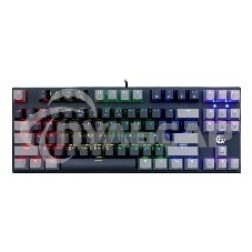 Клавиатура проводная механическая Gembird KB-G600-1, 87кл, Rainbow, коричн.свитчи, 1.8м, черная