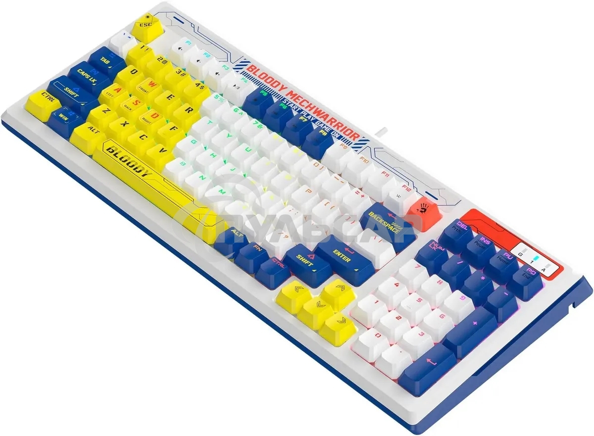Клавиатура проводная A4Tech Bloody B950 USB синий/белый