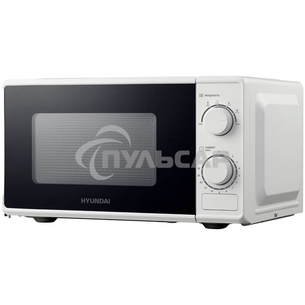 Микроволновая печь Hyundai HYM-M2097 белый, 20 л, 700 Вт, переключатели - поворотный механизм