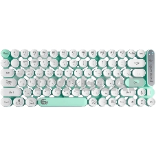 Клавиатура беспроводная Gembird KBW-9, 80кл, подсветка 6 цв, BT 5.1/радио/USB, белая