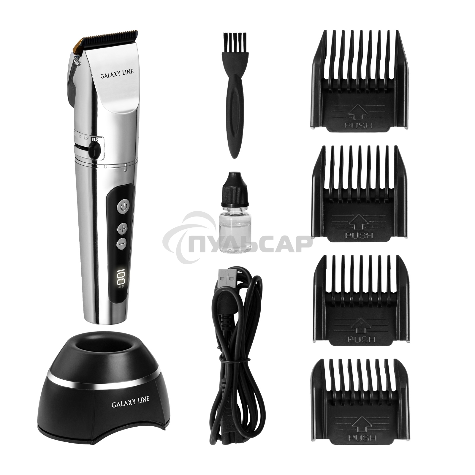 Машинка для стрижки GALAXY GL 4178 серебристый/черный