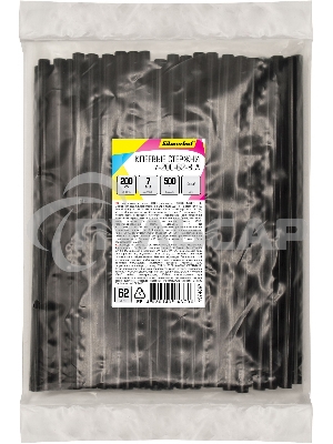 Клеевые стержни Silwerhof 7-200-62-BLA дл.200мм D7мм черный упак:62шт