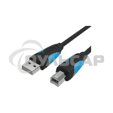 Кабель Vention USB 2.0 AM/BM - 3 м. черный VAS-A16-B300